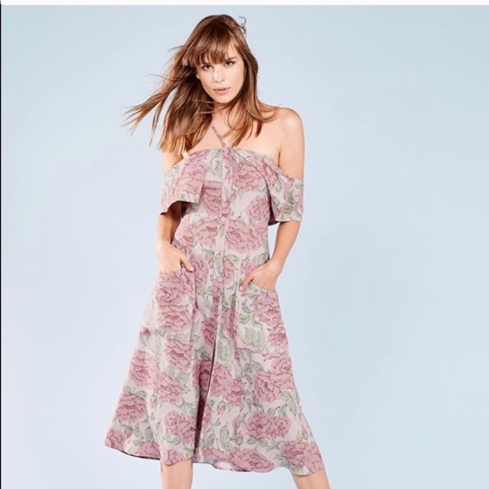Reformation Pink Mina Midi Dress 4
